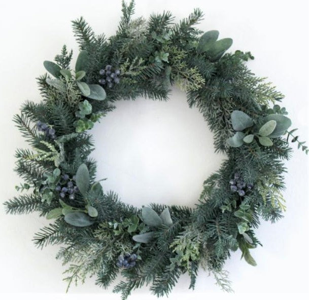 Wreath 24" w/ Pine n Blueberry