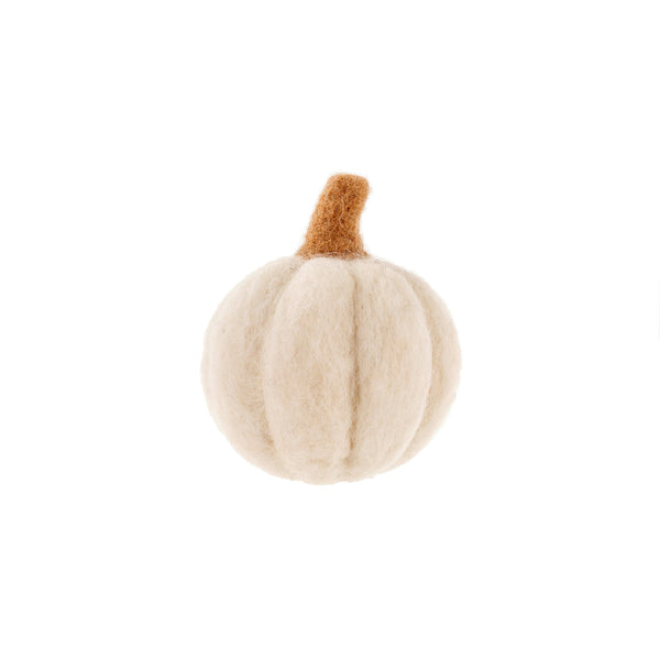 Felt Pumpkin - White and grey