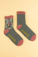 Letter P Ankle Socks