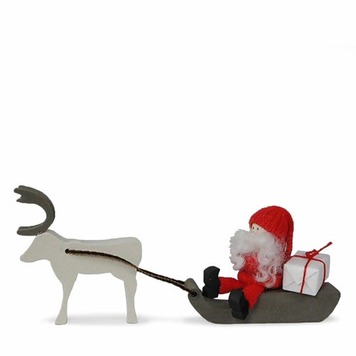 Tomte on Sled w/ Reindeer